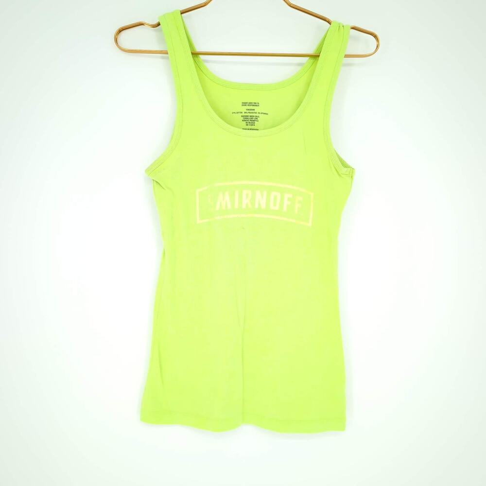 Smirnoff Neon Electric Yellow Lime Green Women's Tank Top T-Shirt - Size M - FUC